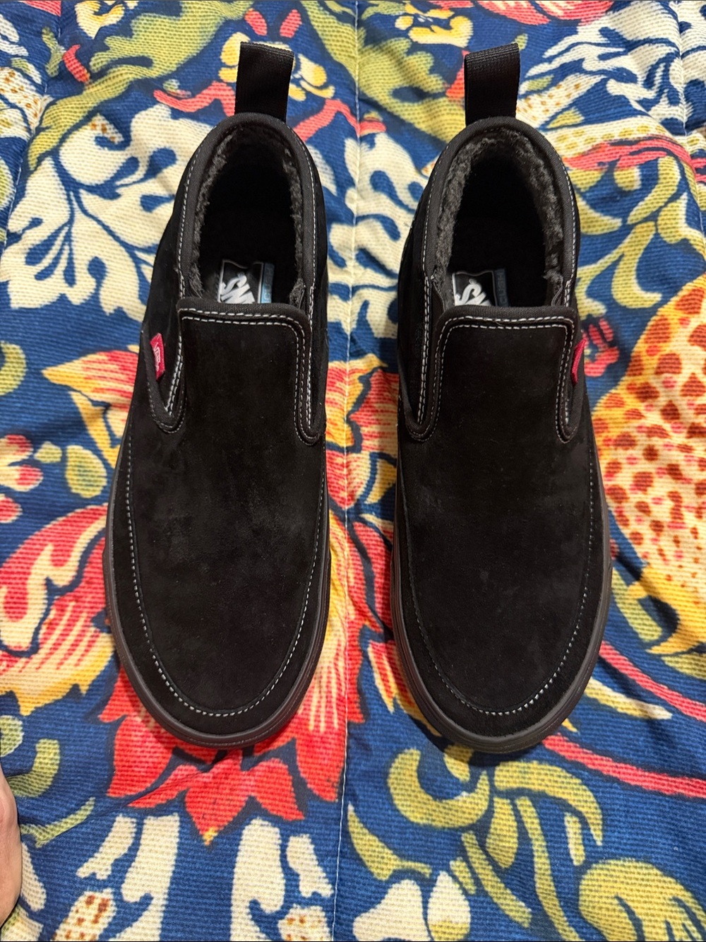 Vans Women's Black Suede Slip-On Loafers